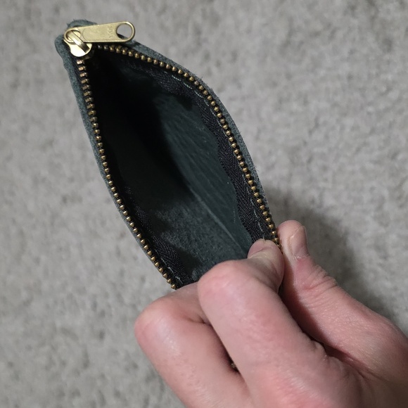 New Portland Leather Goods PLG Double Zip Pouch Coin Purse Ponderosa Green - Picture 7 of 7